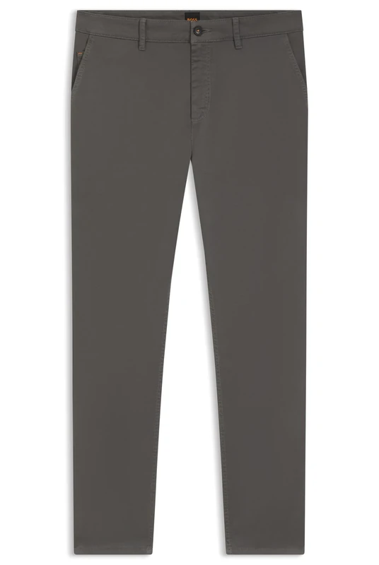 BOSS Mens Chino Tapered Tapered-fit Chinos in Stretch-Cotton Satin