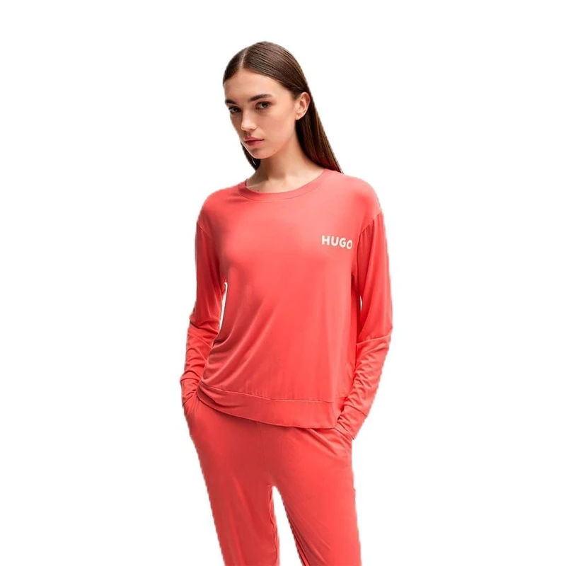 HUGO Women's Unite_ls-Shirt Long Sleeve Pyjamas, Light/Pastel Red632, M