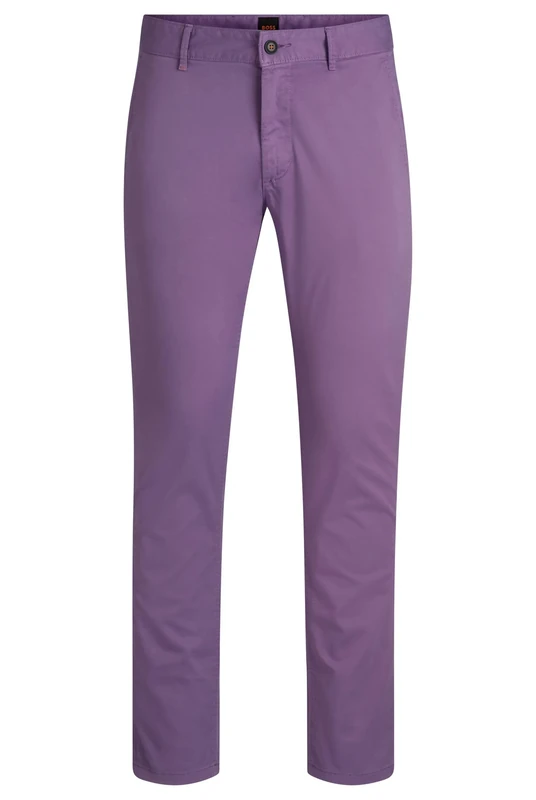 BOSS Mens Chino Slim Slim-fit Chinos in Stretch-Cotton Satin