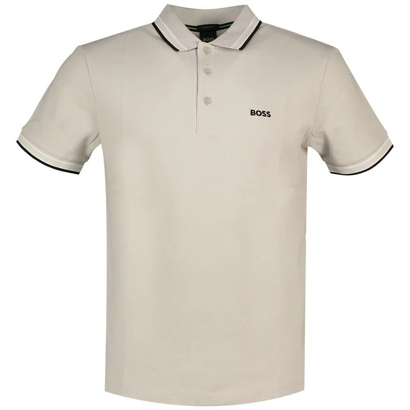 BOSS Men's Paddy Polo Shirt - Light Grey, Size M