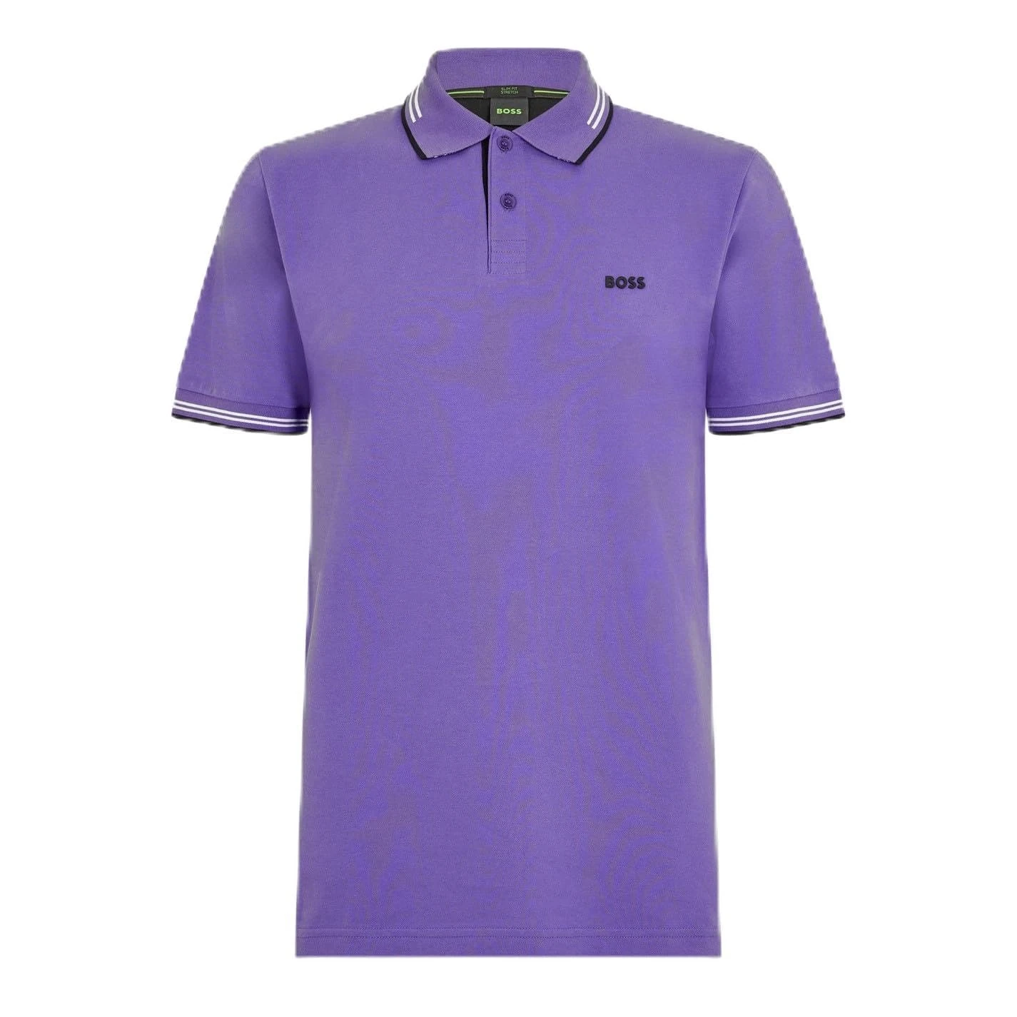 BOSS Mens Paul Polo Shirt Short Sleeve Cotton Dark Purple L
