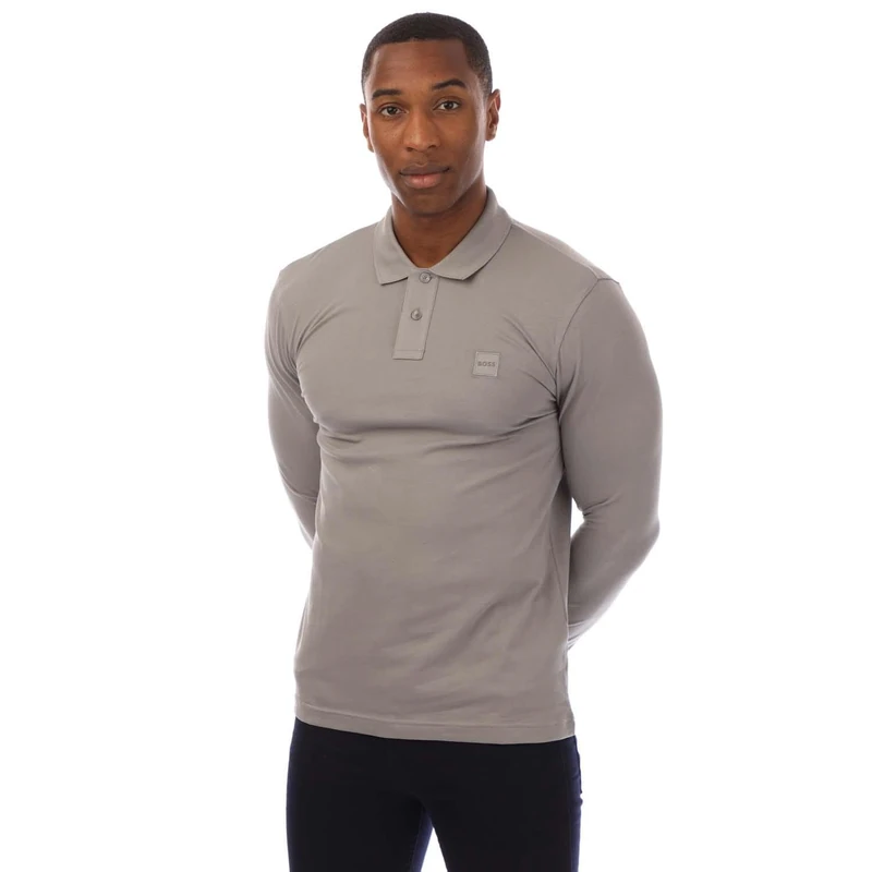 BOSS Men's Passerby Slim Fit Stretch Cotton Pique Polo Shirt, Open Grey63, XL