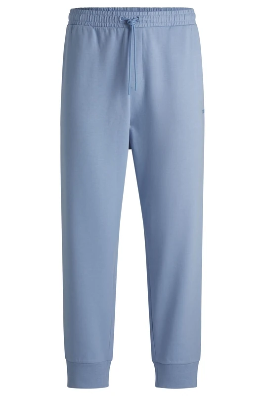 BOSS Mens Hadiko Logo-Print Tracksuit Bottoms in Stretch Cotton