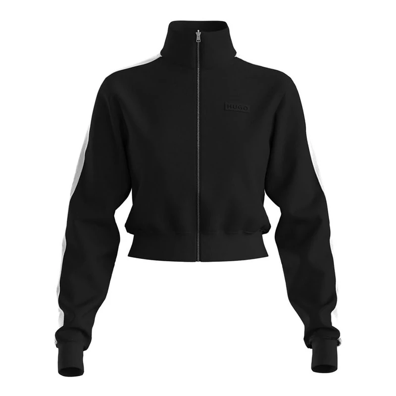 HUGO Women's Dobine_b Jersey Jacket L, Black, Large