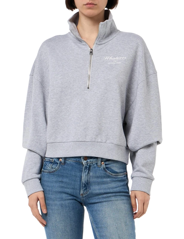HUGO Women's Djone_b Sweatshirt, Open Grey, M