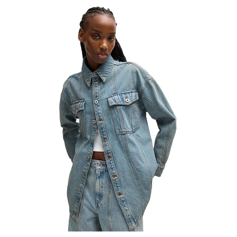HUGO Women's Girvana_1_b Jeans Blouse, Bright Blue, X-Small