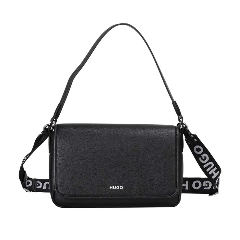 HUGO Women's Bel Shoulder Bag Flap, Black, One Size