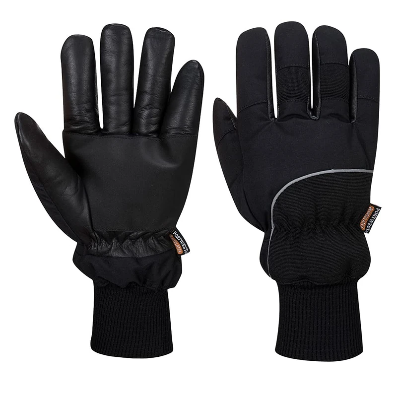 Portwest A751 Cold 500 Leather Waterproof Mechanical Glove Knitted Cuff