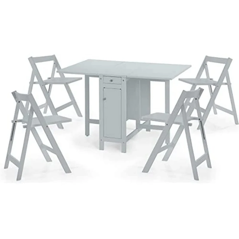 Julian Bowen Light Grey Wood Savoy Dining Set - Elegant and Practical Dining Furniture for Any Home