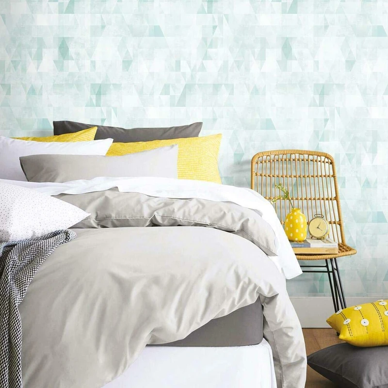 RoomMates RMK11520RL Blue and White Prismatic Geo Peel and Stick Wallpaper