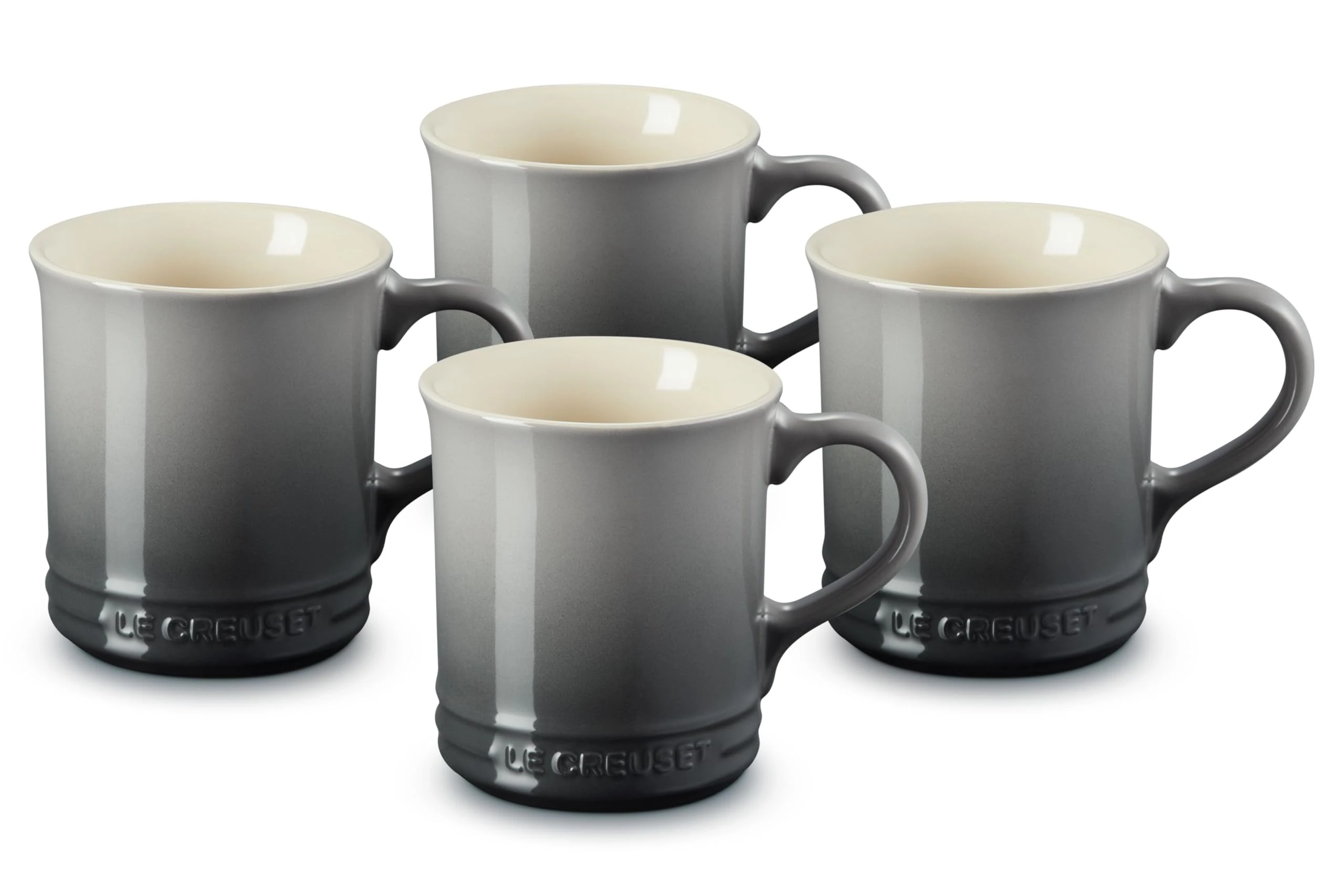 Le Creuset Stoneware Set of 4 Mugs, 14 oz. each, Oyster