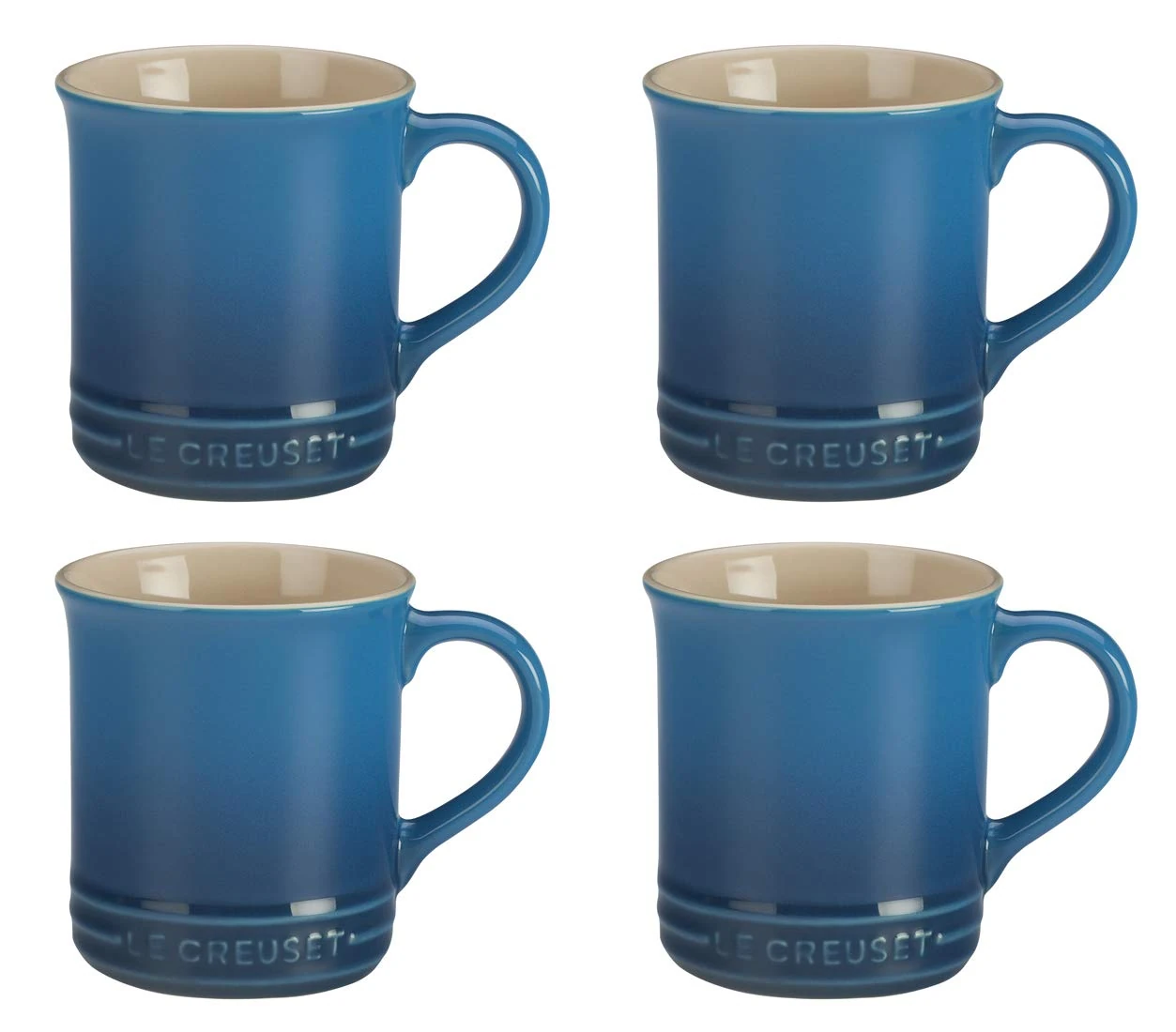 Le Creuset Stoneware Set of 4 Mugs, 14 oz. each, Marseille