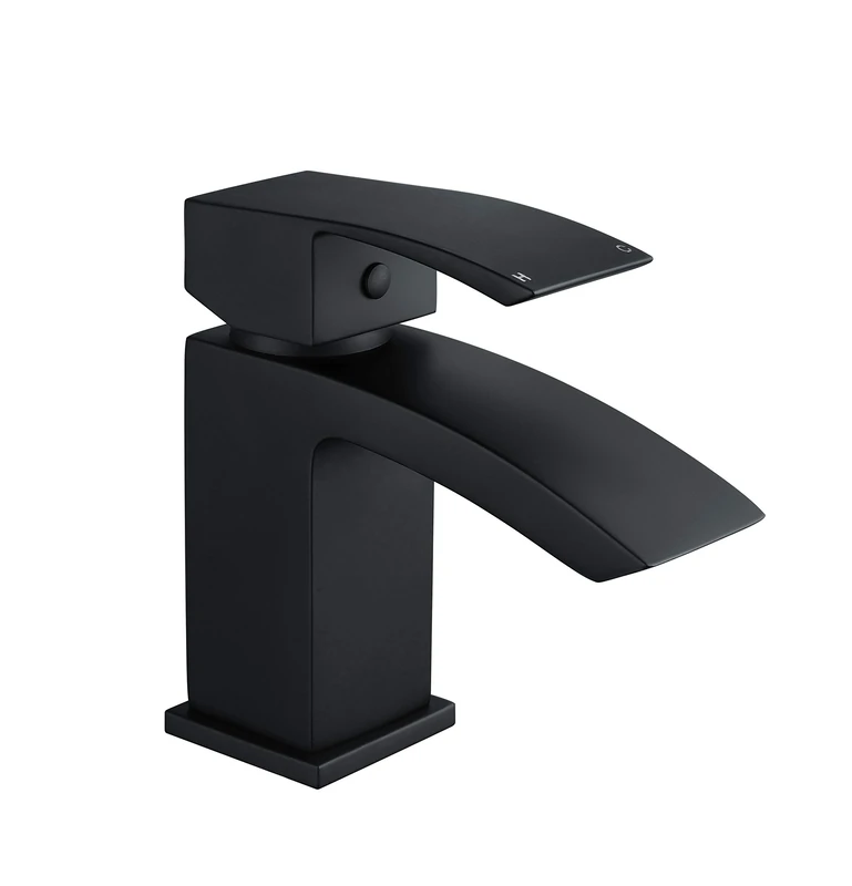 Keenware KKT-557 Lunar Square Monobloc Basin Mixer Tap: Black