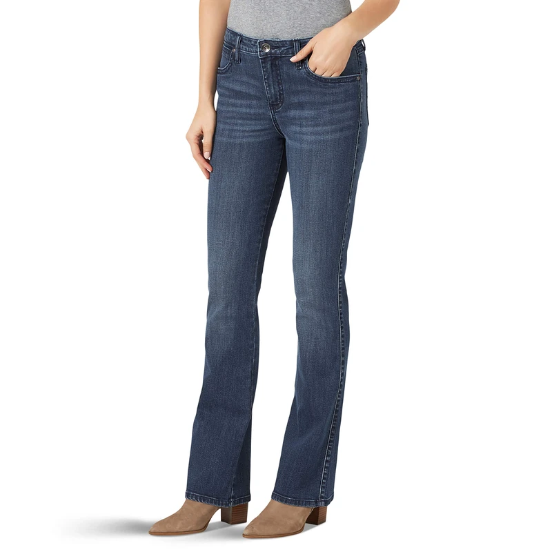 Wrangler Women's Aura Instantly Slimming Mid Rise Boot Cut Jean, Helen, 14 Short