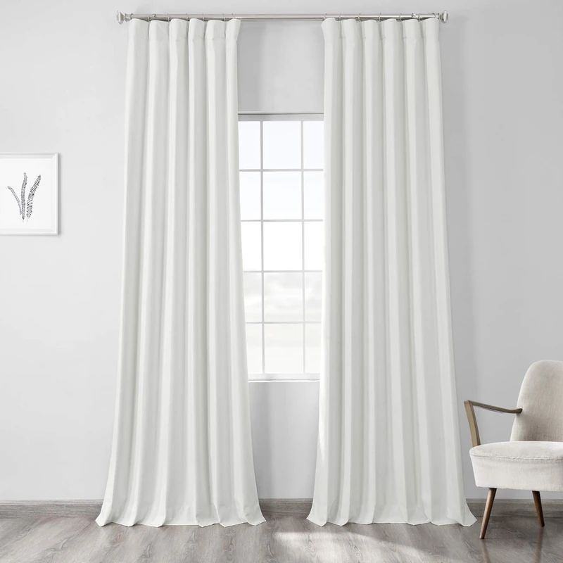 HPD Half Price Drapes Grommet Blackout Curtains for Bedroom Thermal Cross Linen 50 X 108 (1 Panel), FLCW-CBO191-108-GR, Starlight Off White