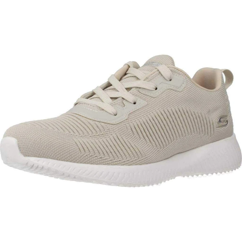 Skechers Women's Bobs Squad Tough Talk Sneakers, Natural Engineered Knit, 7 UK