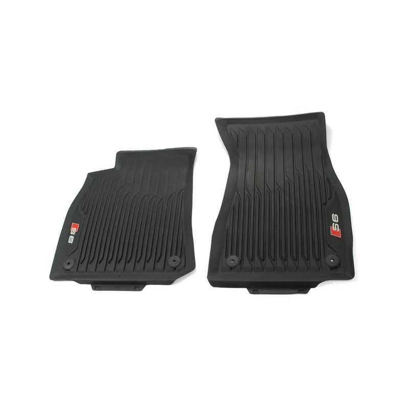 Audi 4K1061221A041 Rubber Floor Mats 2 x Front Rubber Mats All Weather Mats Red/Black with S6 Lettering