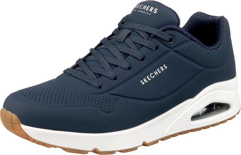 Skechers Men's Uno Stand On Air Trainers, Navy Durabuck/ White Trim, 5.5 UK