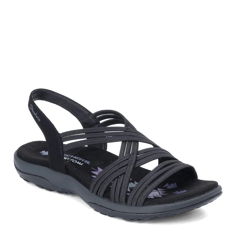 Skechers Women's Reggae Slim Simply Stretch Sandal, Black, 9 UK Wide - Image 1