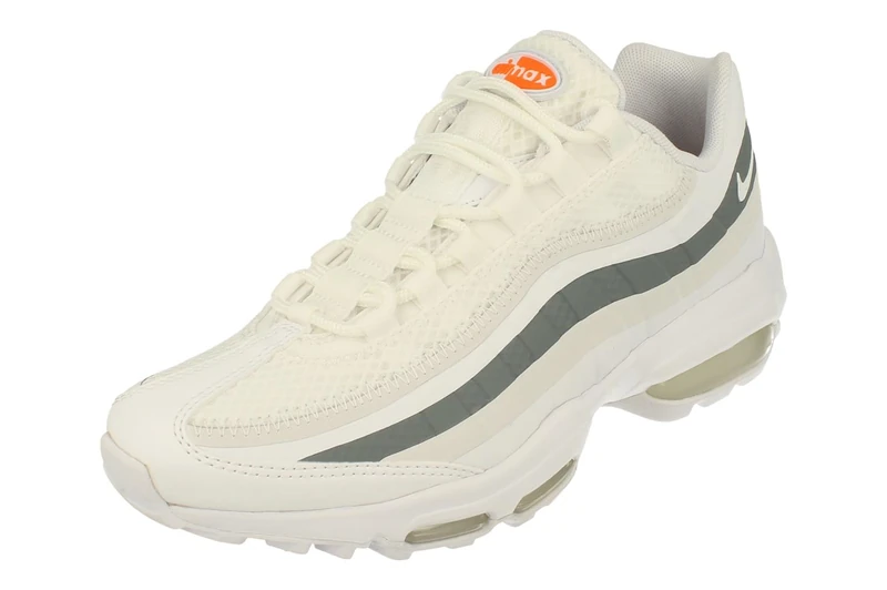 NIKE Mens Air Max 95 Ultra Sneaker, White White Cool Grey Total Orange, 9 UK - Image 1