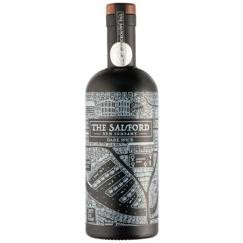 The Salford Rum Company Dark Spiced Rum 70cl (40% ABV) - Caribbean Inspired - Distinct Blend of Vanilla, Coconut, Caramel & Cloves - Refreshing, Delicious & Smooth - Beautifully Presented Bottle