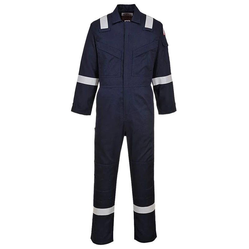 Portwest Flame Resistant Light Weight Anti-Static Coverall 280g, Size: M, Colour: Navy Tall, FR28NATM