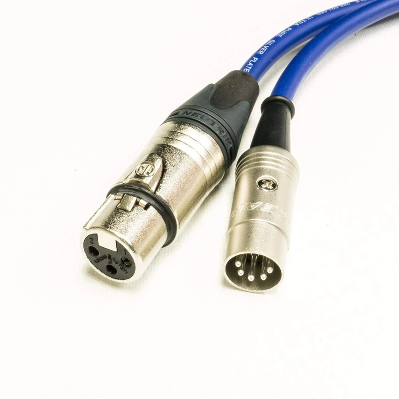 MIDI over XLR Adapter Cable. Female XLR to 5 Pin DIN. Neutrik & Van Damme