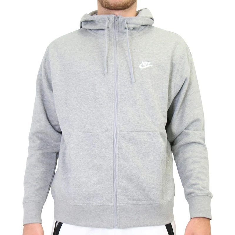 Nike M Nsw Club Hoodie Fz ft Sweatshirt - Dark Grey Heather/Matte Silver/(White), XXX-Large