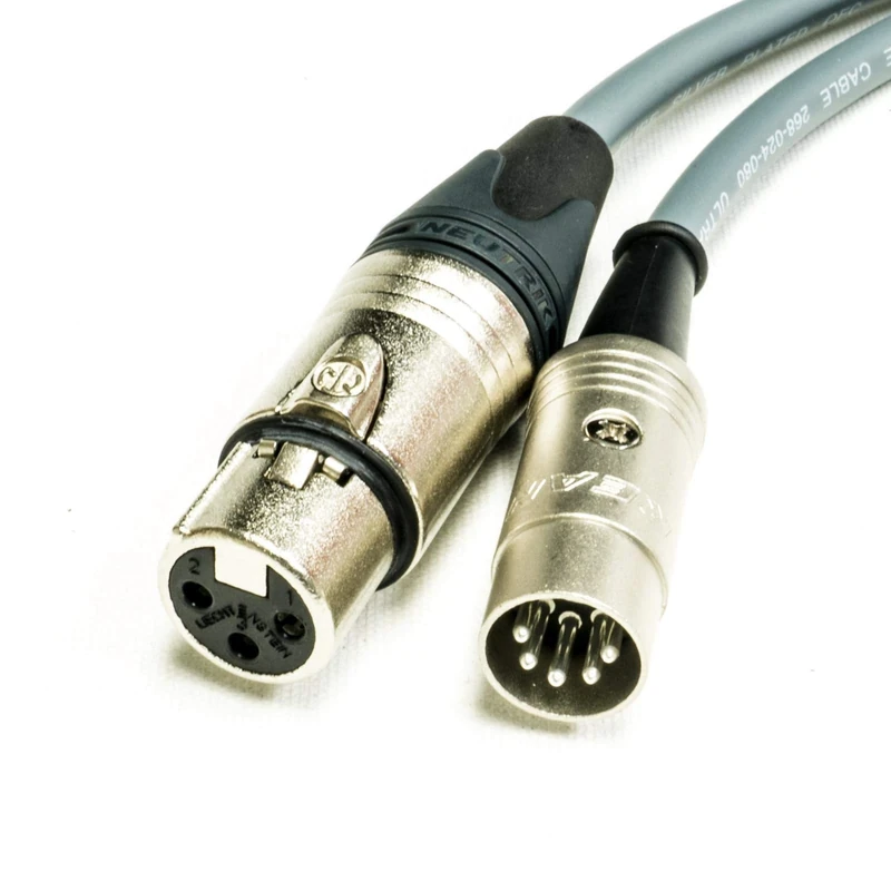 MIDI over XLR Adapter Cable. Female XLR to 5 Pin DIN. Neutrik & Van Damme