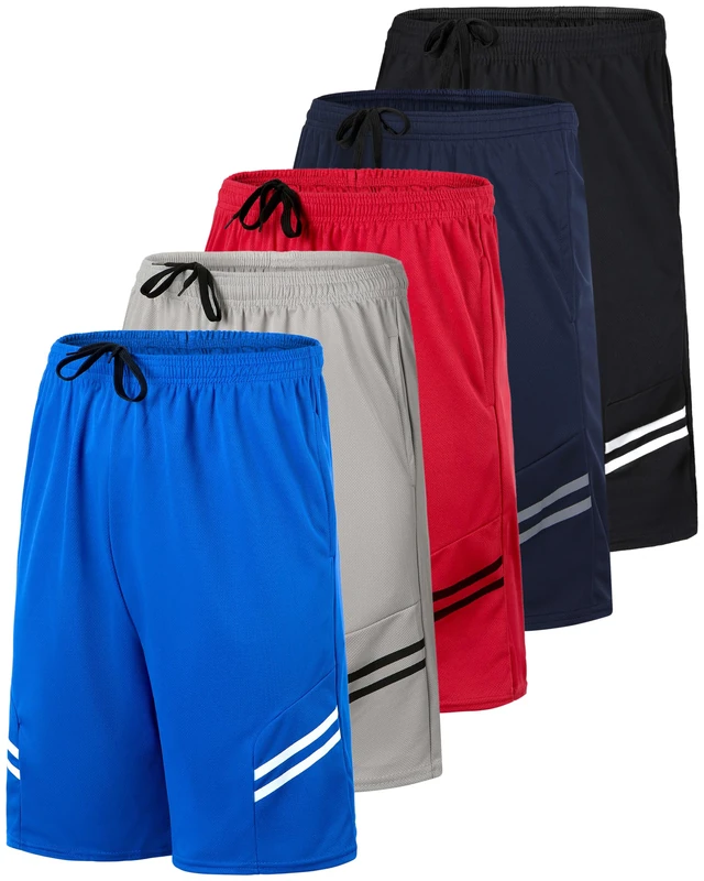 Men's Mesh Shorts Football Rugby Training Active Wear Athletic Basketball Essentials Performance Gym Running Summer Fitness Quick Dry Wicking Workout Clothes Sport Pockets -Set 13,XXL