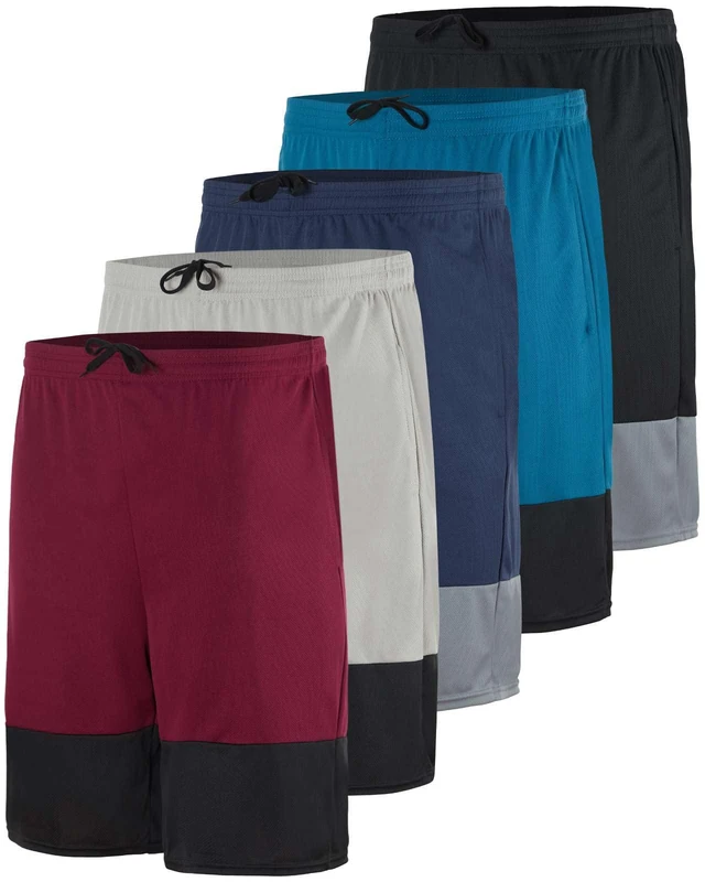 Men's Mesh Shorts Football Rugby Training Active Wear Athletic Basketball Essentials Performance Gym Running Summer Fitness Quick Dry Wicking Workout Clothes Sport Pockets -Set 12,L