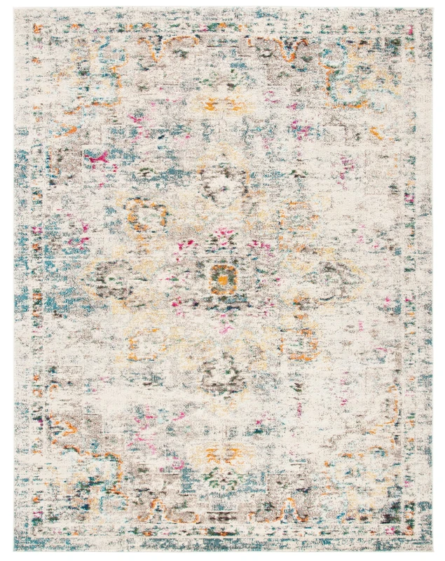 Safavieh Distressed Rug for Living Room, Dining Room, Bedroom - Madison Collection, Short Pile, in Grey and Gold, 244 X 305 cm