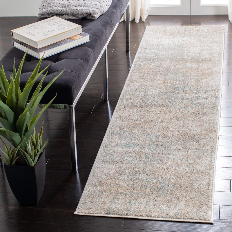 Safavieh Contemporary Rug for Living Room, Dining Room, Bedroom - Adirondack Collection, Short Pile, in Beige and Slate, 76 X 183 cm - Image 1