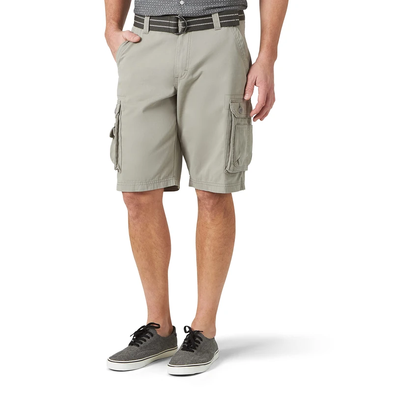 Lee Men's Dungarees New Belted Wyoming Cargo Short, Cement, 30