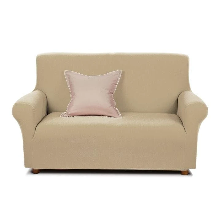 Caleffi Magic 55678 Stretch Sofa Cover, Cotton, Beige, 3 Seater