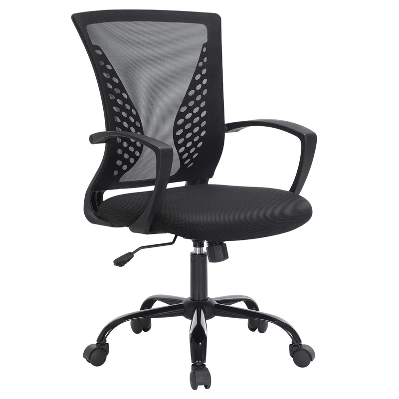 SONGMICS Office Chair, Ergonomic Mesh Computer Desk Chair with Height Adjustment, Tilt Function, Swivel, Breathable, 120 kg Capacity, Ink Black OBN022BH05