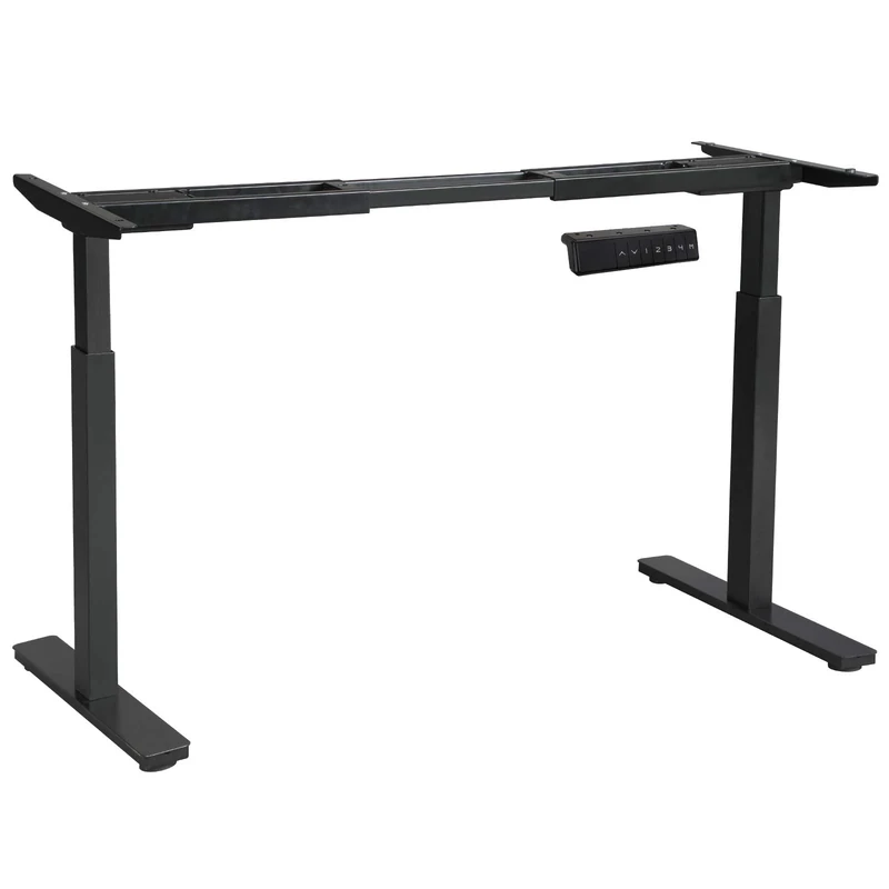 SONGMICS Height Adjustable, Electric Frame, Sit Stand Desk with Double Motors, (108-180) x 70 x (71-118) cm (L x W x H), Steel, Black LSD14BK, Alloy (108-180) x 70 x (70-118) cm