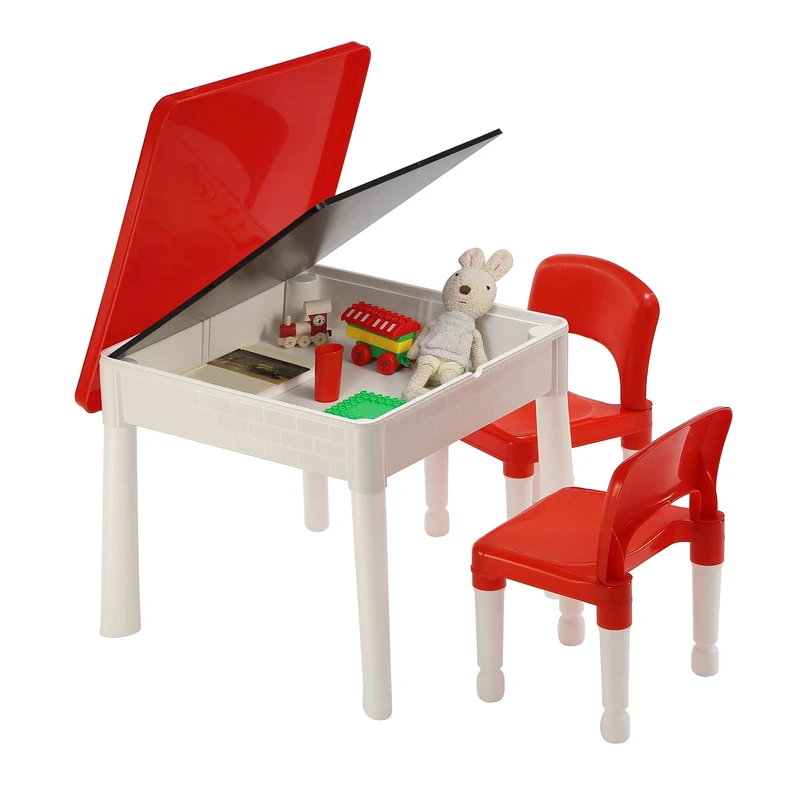 Liberty Children's 6-in-1 Play Multi-purpose Red and White Activity Table, Ideal Size