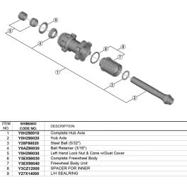 Shimano Spares WH-RX570-TL-R12 complete hub axle, 142 mm