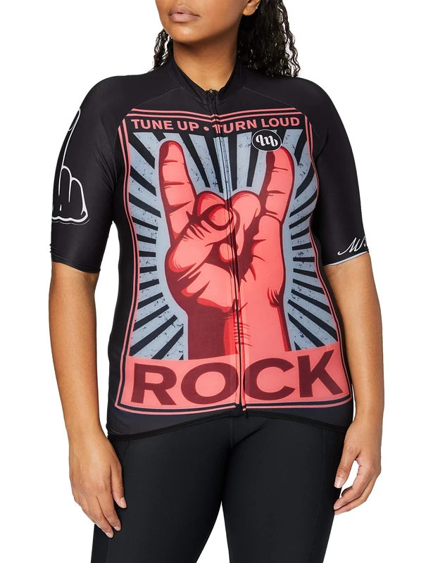 MB Wear Rock N Roll-L Unisex Adult Jersey, Black/Red/Grey, FR: L (Manufacturer's Size: L)