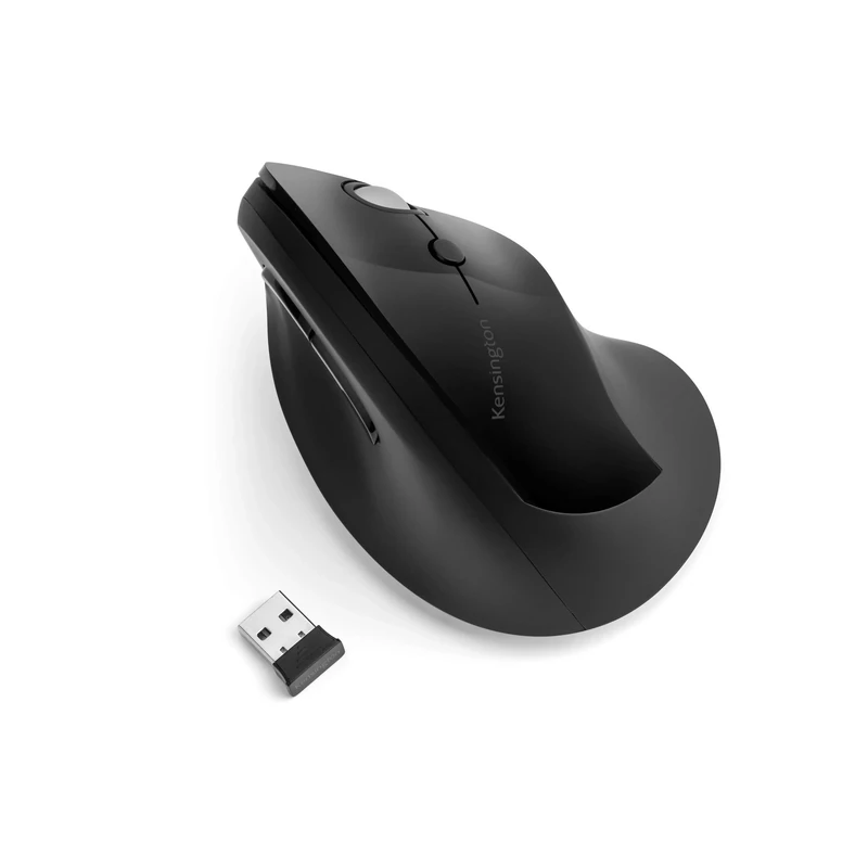 Kensington Wireless Mouse - Pro Fit Ergonomic Vertical 2.4GH Wireless Mouse with Scroll Wheel and 4 Buttons to Prevent Mouse Arm / Tennis Elbow / RSI Syndrome; Black (K75501EU)