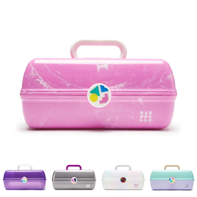 Caboodles On-The-Go Girl Retro Case, Bubblegum Marble, 13.38x8.88x6.5 Inch (Pack of 1)