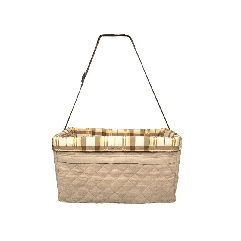 PetSafe Happy Ride Quilted Booster Seat - Dog Booster Seat for Cars, Trucks and 4X4s - Easy-to-adjust Strap - Durable Fleece Liner is Machine-Washable and Easy to Clean - Tan - Up To 8.1 kg