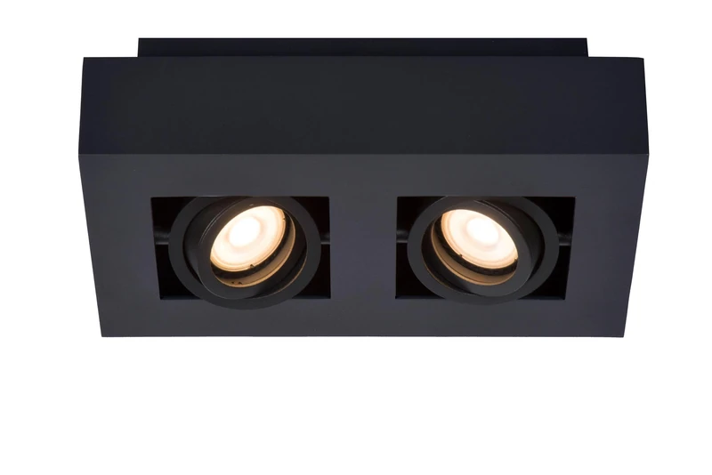 LUCIDE XIRAX - Ceiling Spotlight - LED Dim to Warm - GU10-2x5W 2200K/3000K - Black
