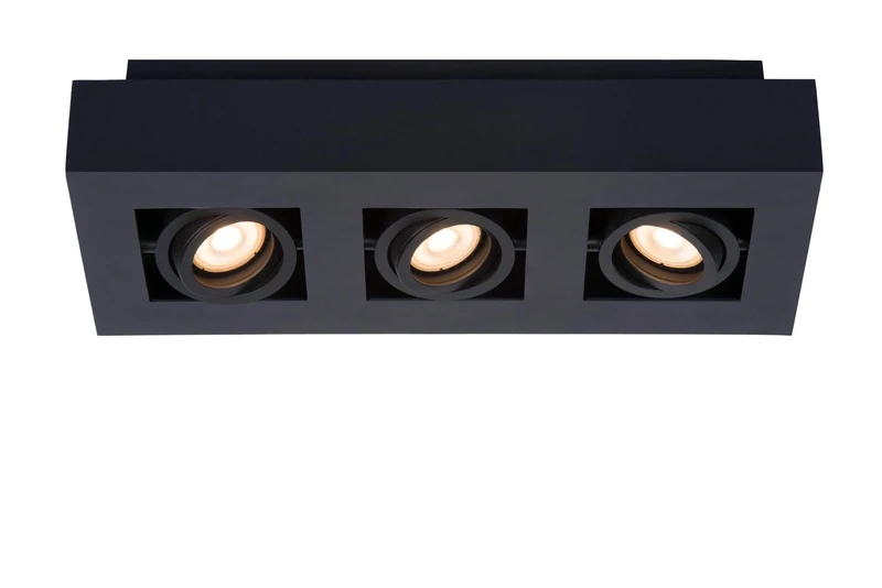 LUCIDE XIRAX - Ceiling Spotlight - LED Dim to Warm - GU10-3x5W 2200K/3000K - Black
