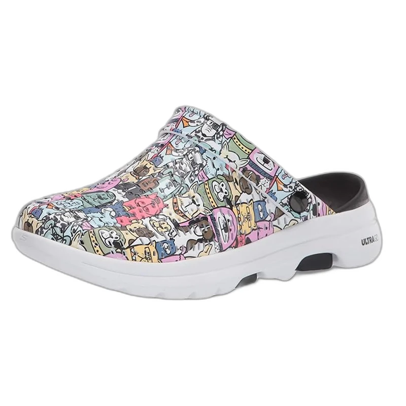 Skechers Women's Cali Gear Clog, Black/Multi, 11