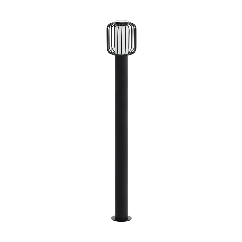 EGLO Ravello Outdoor Floor Lamp, 1-Bulb Outdoor Light, Floor Lamp Made of Galvanised Steel in Black and Plastic in White, Outdoor Lamp with E27 Socket, IP44