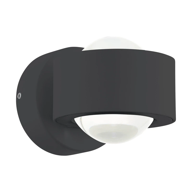 Eglo Treviolo LED Outdoor Wall Light 2-Bulb Outdoor Light Modern LED Wall Light Made of Cast Aluminium in Anthracite and White Glass LED Outdoor Lamp Warm White IP44