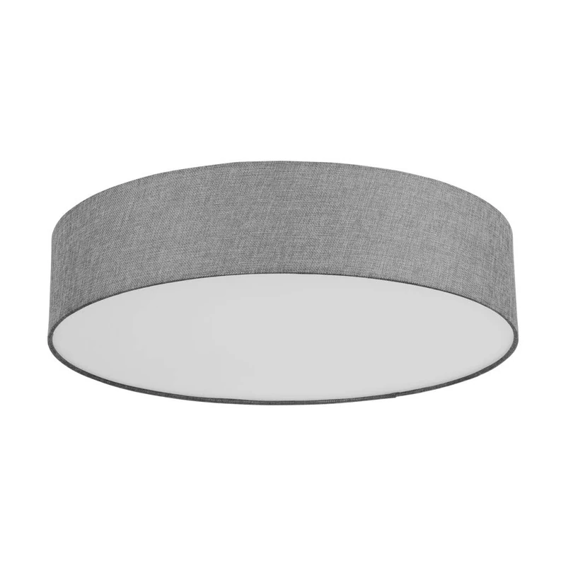 EGLO Connect Romao-C LED Ceiling Light, 1-Bulb Ceiling Light Made of Steel, Textile and Plastic in White, Grey, with Remote Control, Colour Temperature Change (Warm, Neutral, Cold), RGB, Dimmable,