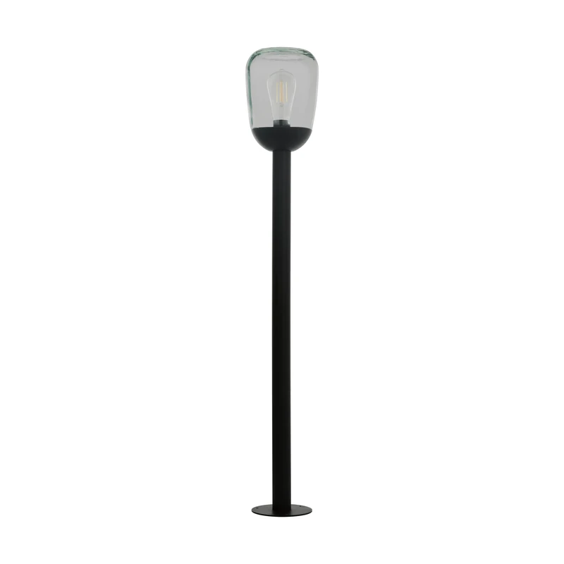EGLO Donatori Outdoor Floor Lamp, 1-Bulb Outdoor Light Vintage, Retro, Floor Lamp Made of Cast Aluminium in Black and Clear Glass, Outdoor Lamp with E27 Socket, IP44